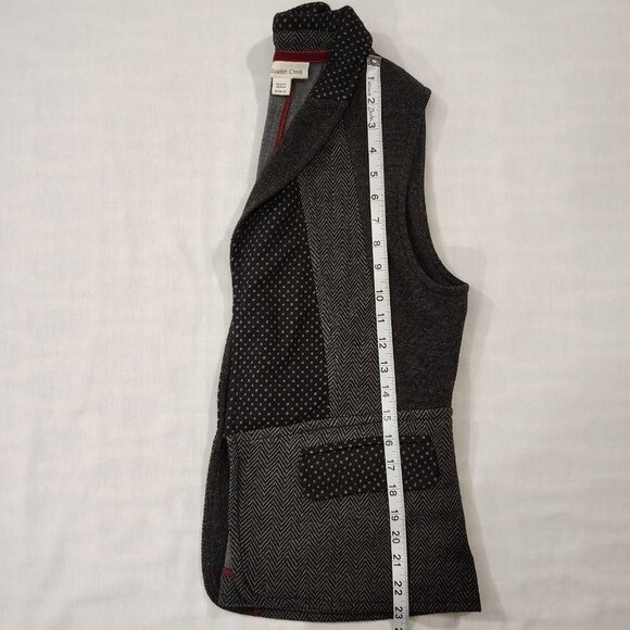 Coldwater Creek Herringbone Knit Vest M 10-12 Sleeveless Career Casual Gray - Picture 13 of 16